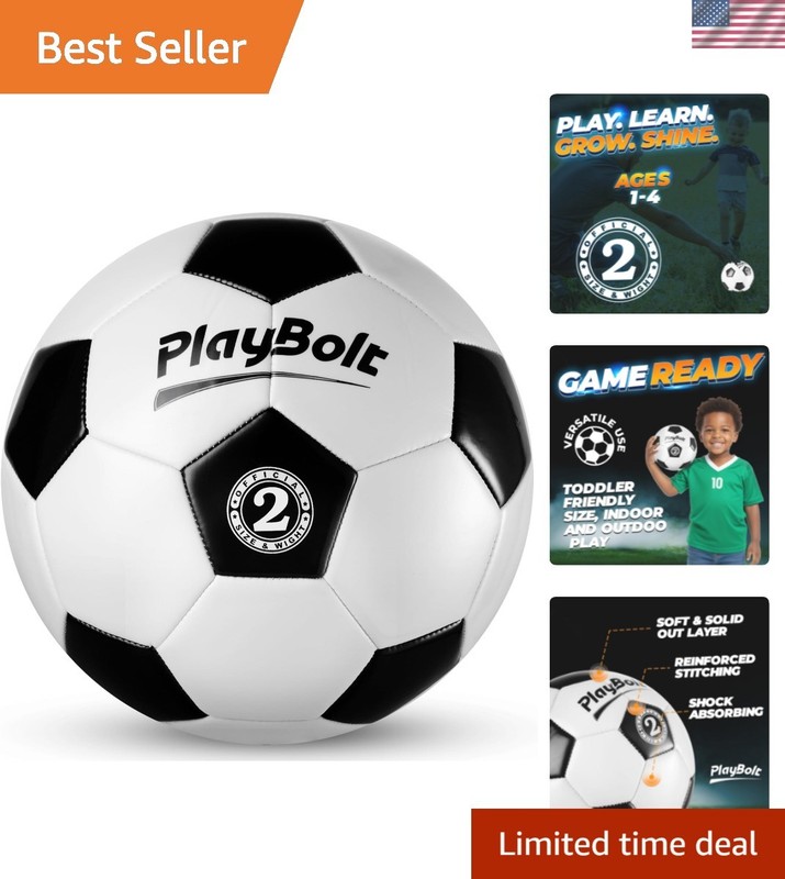 Soccer Ball Sizes 2, 3, 4, 5 with Pump – Black & White Training Practice & Ma…
