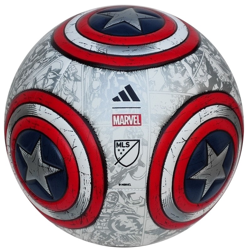 Adidas MLS Marvel's Captain America Super Heroes Soccer Shield Ball Gift Tip