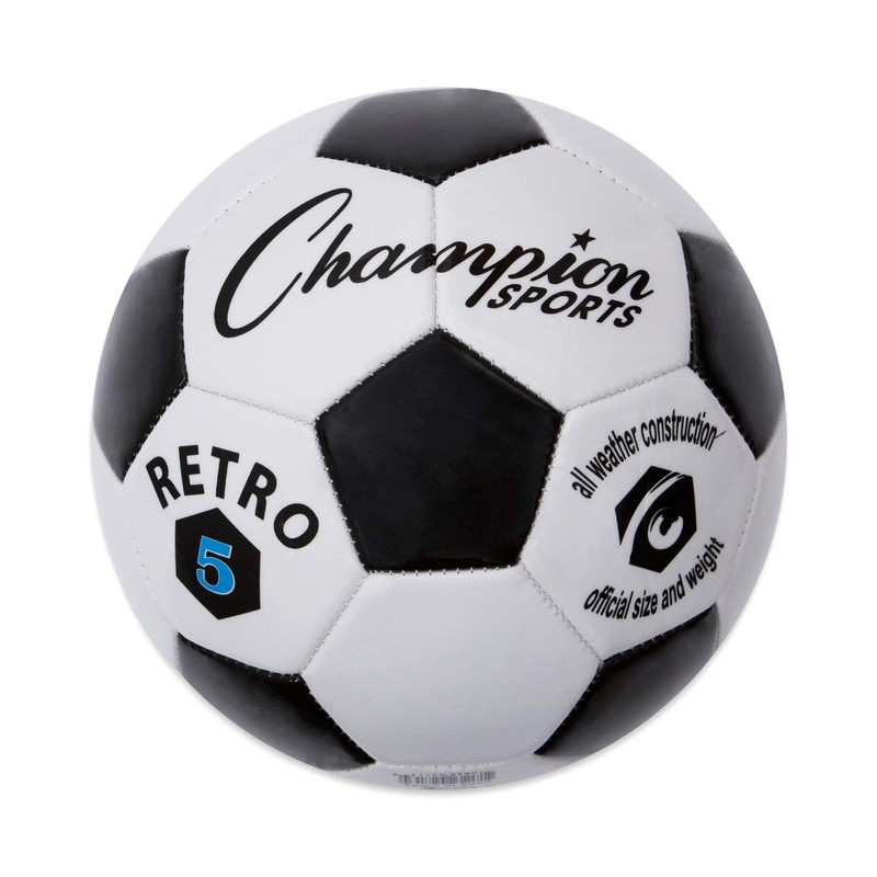 Champion Sports Retro Soccer Ball, Size 5 , Black/White 5,