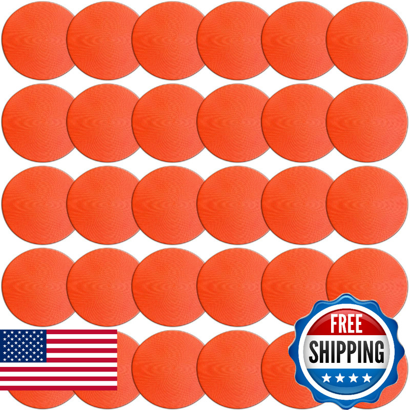 PIKZH 30x 9″ Non-Slip Rubber Poly Spot Markers Agility Field Cones Orange Red