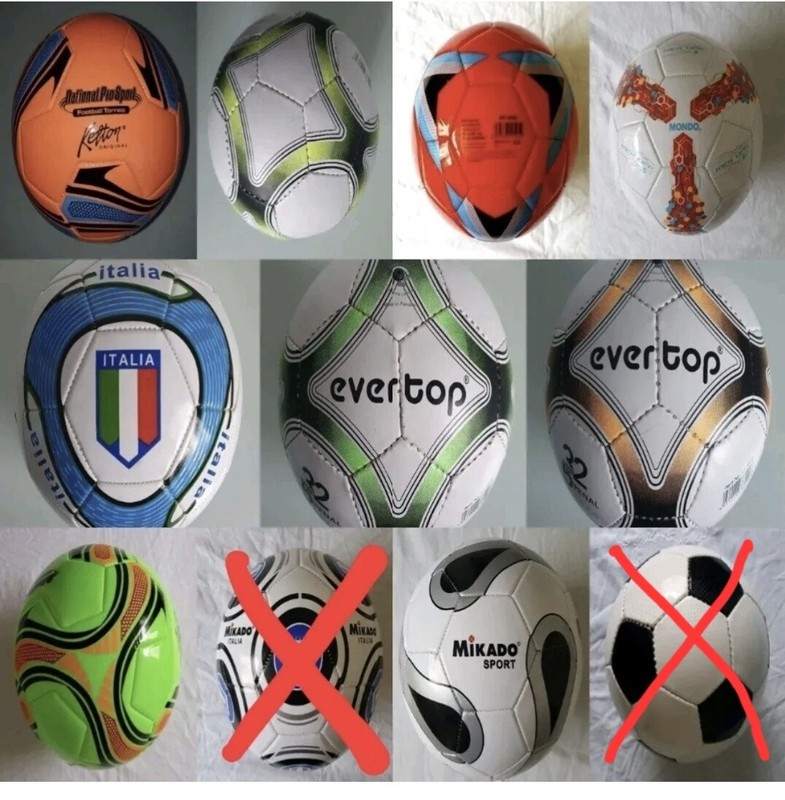 Stock di 9 Palloni da Calcio in Cuoio - Multimarca - Size 5 - Nuovi - TRACCIATA