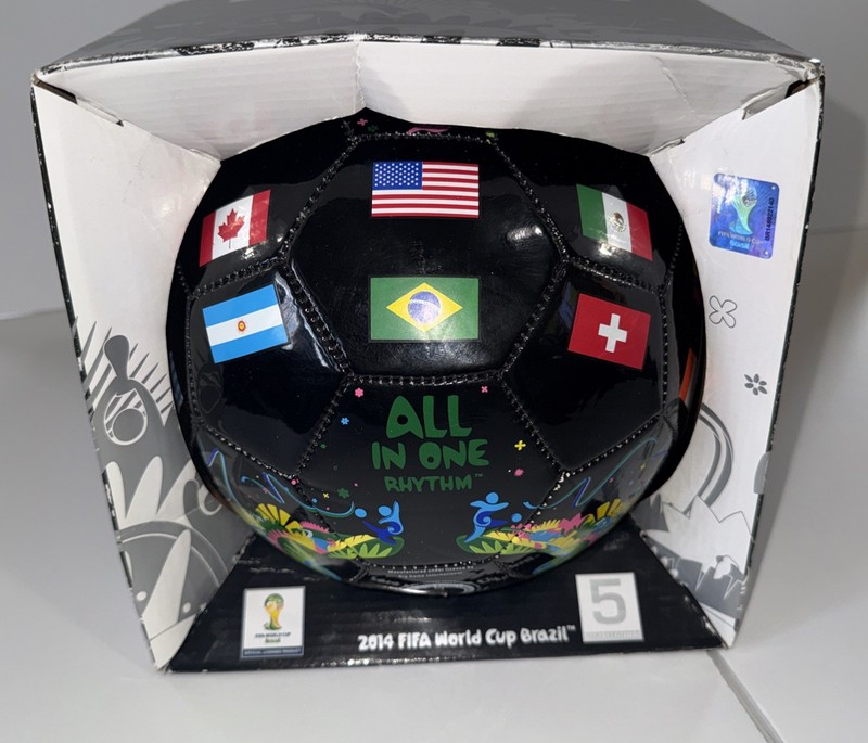 2014 FIFA World Cup Brasil Brazil All In One Rhythm Ball Size 5 soccer Futbol