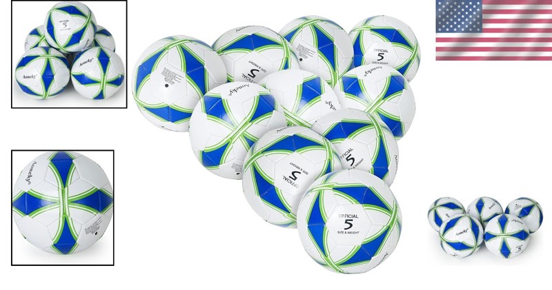 Adult Size 5 Soccer Ball 27" PVC Pump 6 Pack Machine-Stitched Durable gallery