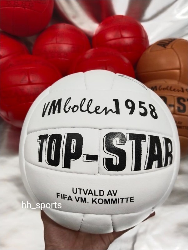Top Star VM Bollen 1958 Fifa World Cup Sweden Soccer Match Ball Leather Size 5 gallery