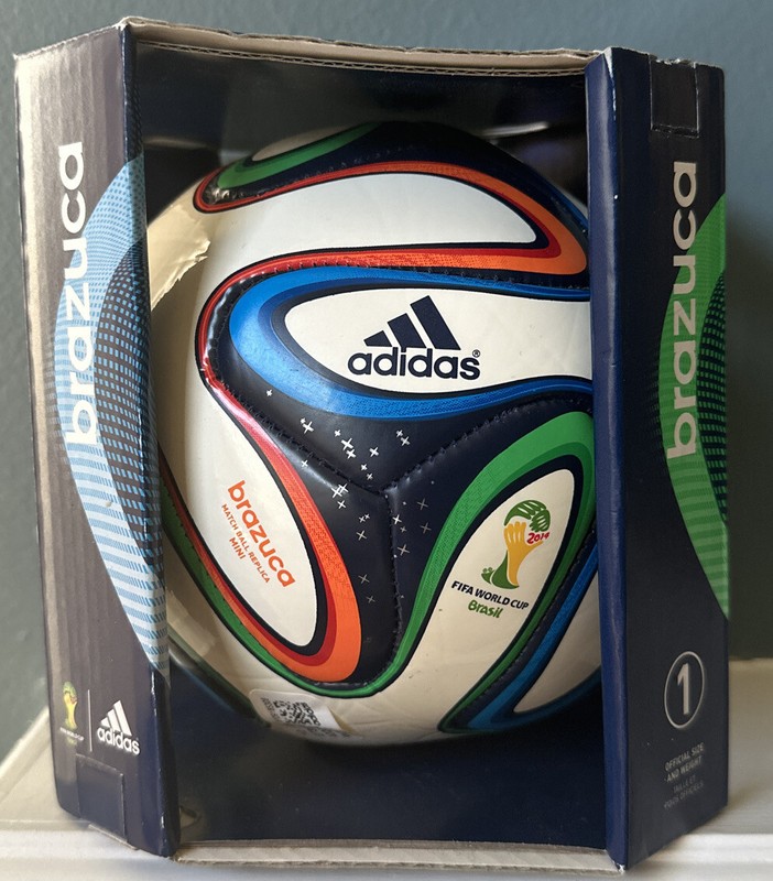 Adidas Brazuca FIFA World Cup Mini Ball 2014 Brasil With Display Box Size 1 NEW