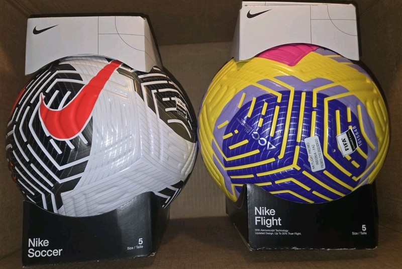 Nike Flight ACC Official Match Soccer Balls, White/Yellow, Size 5, 2 Balls 23/24