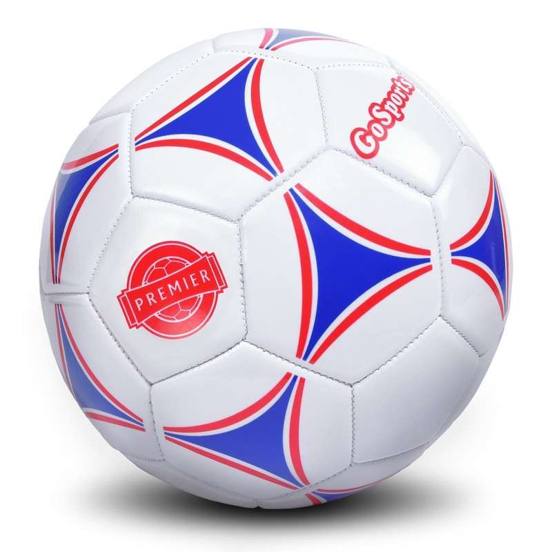 GoSports Premier Soccer Ball White Blue Red