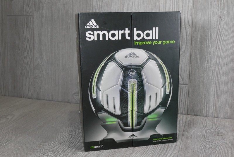 NEW adidas miCoach Smart Ball Size 5 Soccer Ball White Black Integrated Sensor