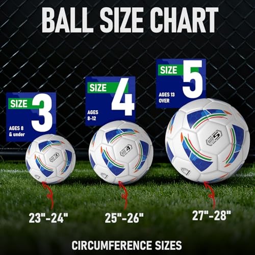 Soccer Ball Set – Official Size 3, 4, 5 Soccer Balls with Pump & 6 Size 5 gallery