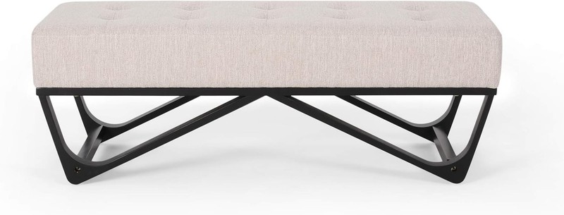 Ball & Cast Modern Tufted Upholstered Entryway Bench Ottoman, 47.5" Padded Bed gallery
