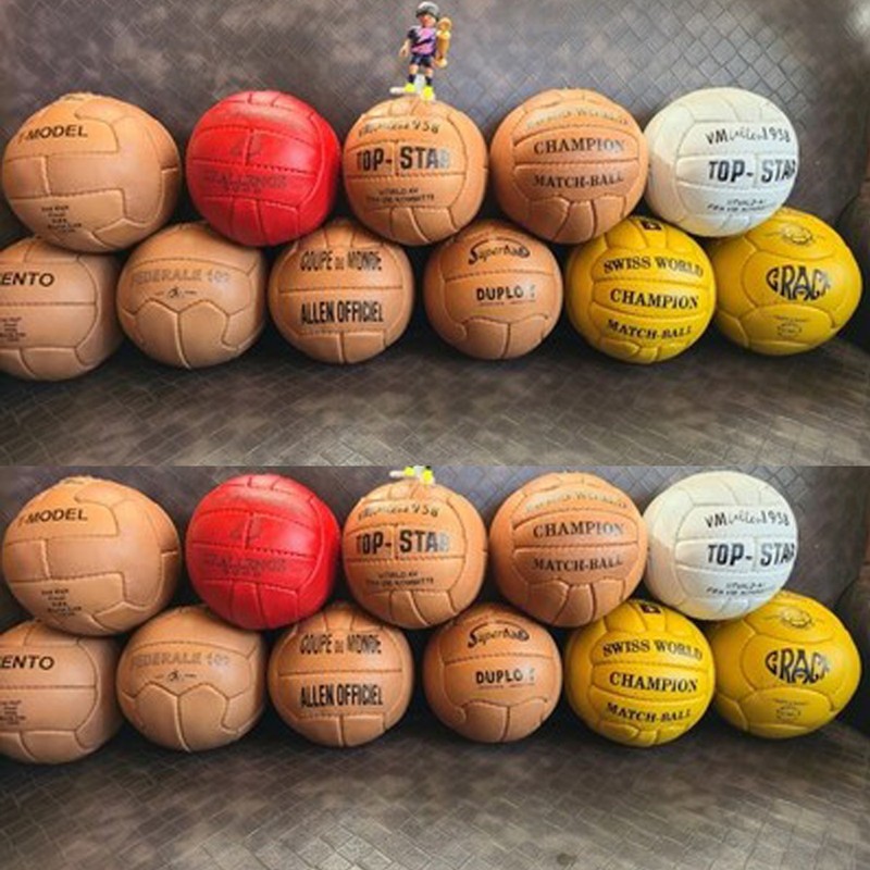 Historic Leather Mini Football Set 11 Pieces FIFA World Cups 1930 To 1966 Size 1