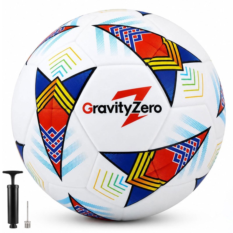 Size 5 Soccer Ball with Pump & Needles –SGS Lab-Tested to Pro Match Standards…