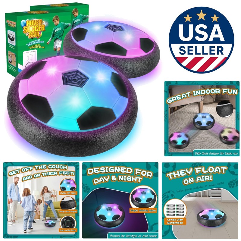 Hover Soccer Ball Set – 2 Pack with Batteries, Foam Bumpers & Indoor Outdoor Fun