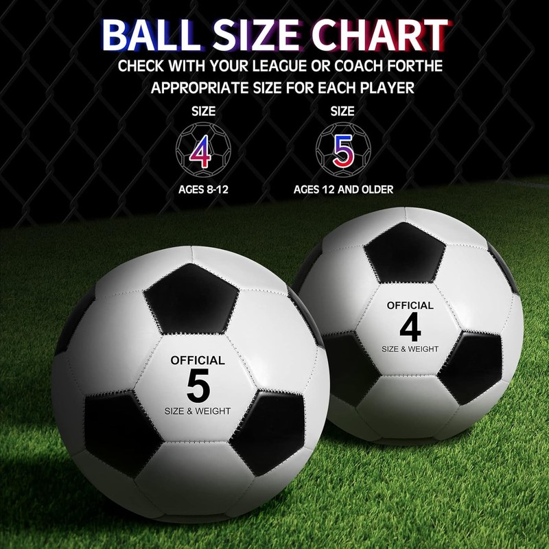 Bulk Soccer Balls Set with Pump - Sizes 4 & 5 - Deflated Training Balls gallery