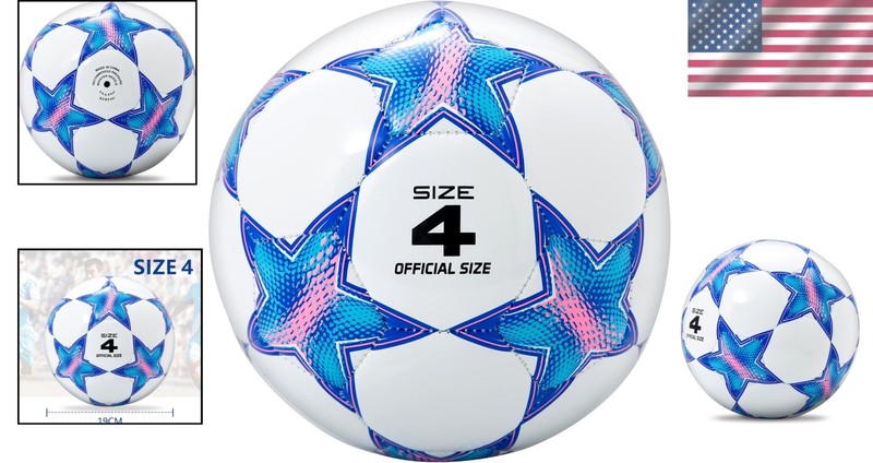 Molded Soccer Ball Size 4 Star Pattern Lightweight and Elastic for Young Players gallery