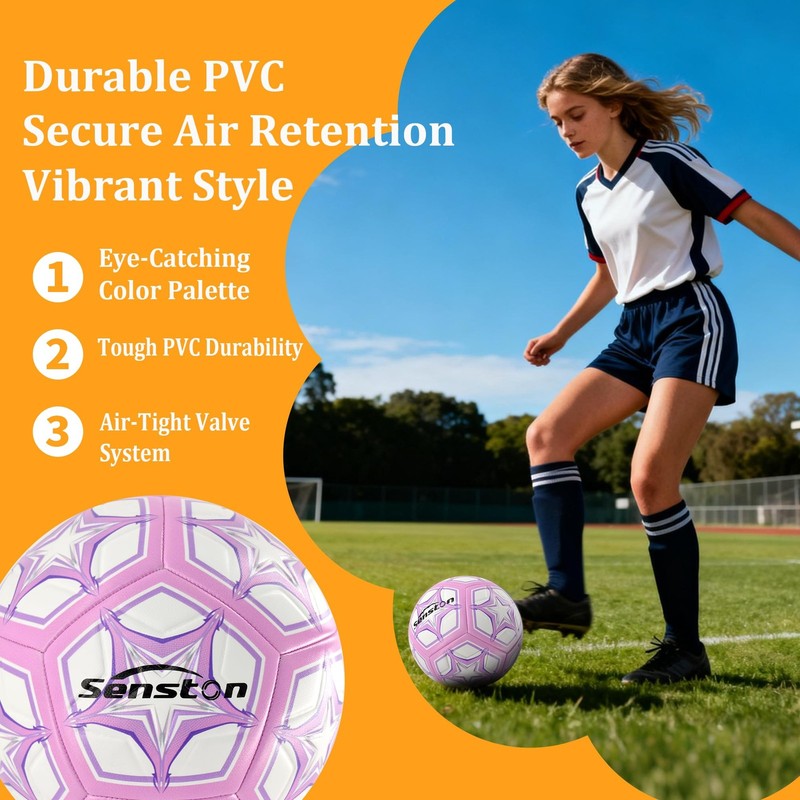 Soccer Ball Size 5 with Texture - PVC Soccer Ball & Butyl Bladder for Maximum... gallery