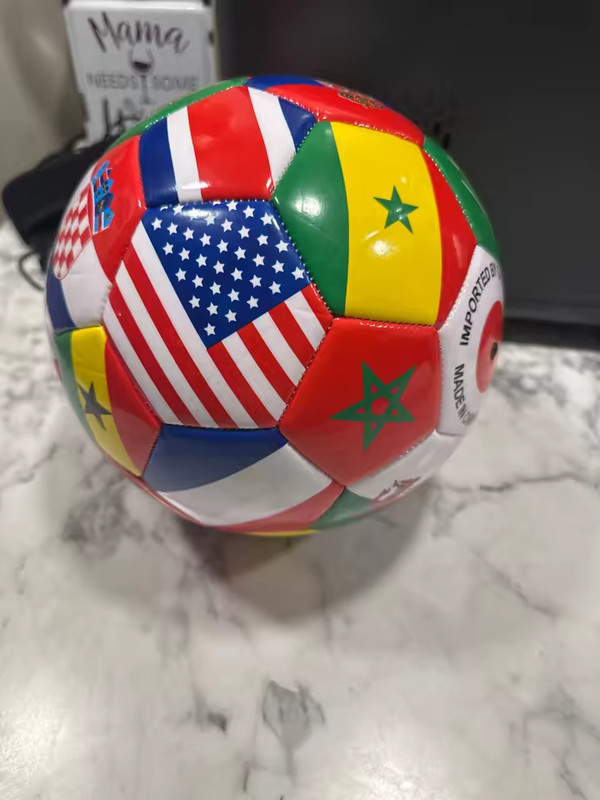 Flag Printed Soccer Ball Official Size 5 Soccer Match Ball Outdoor Match Game Fo