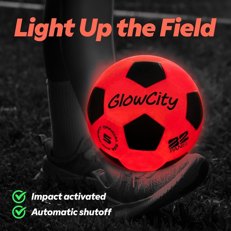 Rechargeable Light Up Soccer Ball, Indoor/Outdoor Glow in The Dark Soccer Bal... gallery