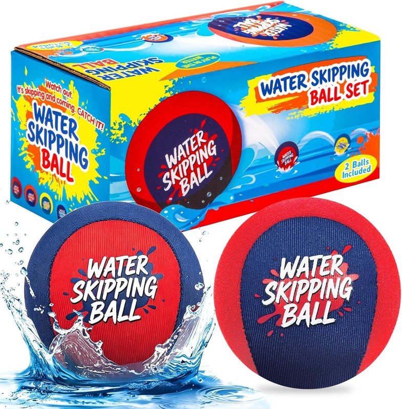 Skipping Water Balls 2 Pack Splash Bounce Pool Toys Mesh Bag for All Ages