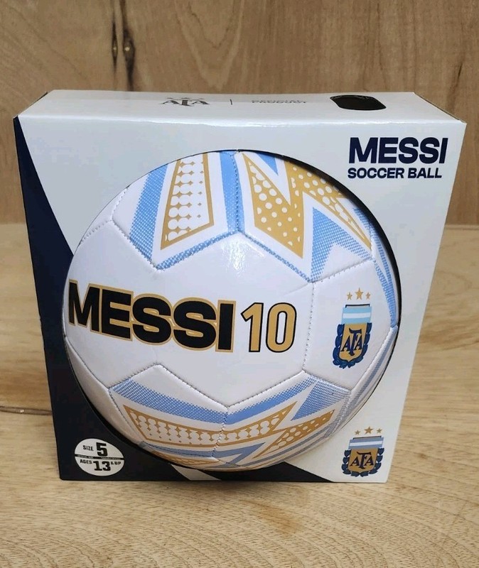 NEW SOCCER BALL MESSI SIZE 5 OFFICIAL A.F.A MESSI # 10 NEW ALL