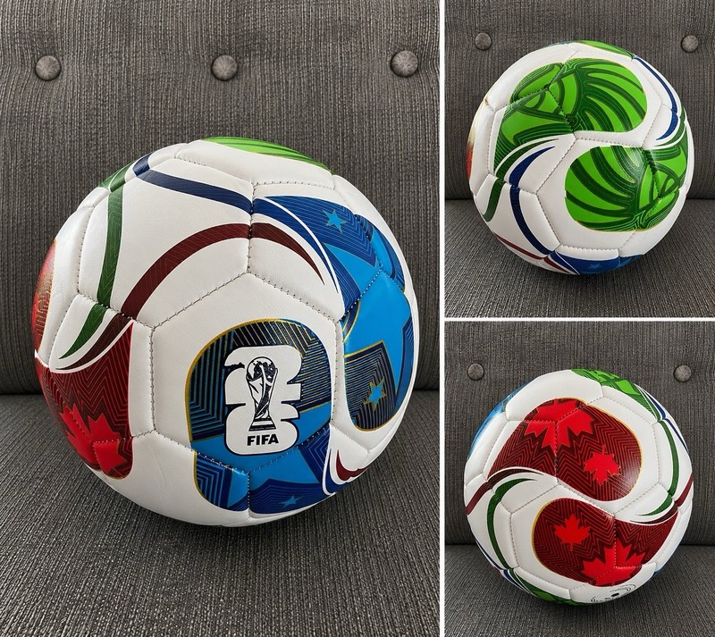 2026 World Cup Inspired Style Soccer Ball Size 5 White Multicolor Football New gallery