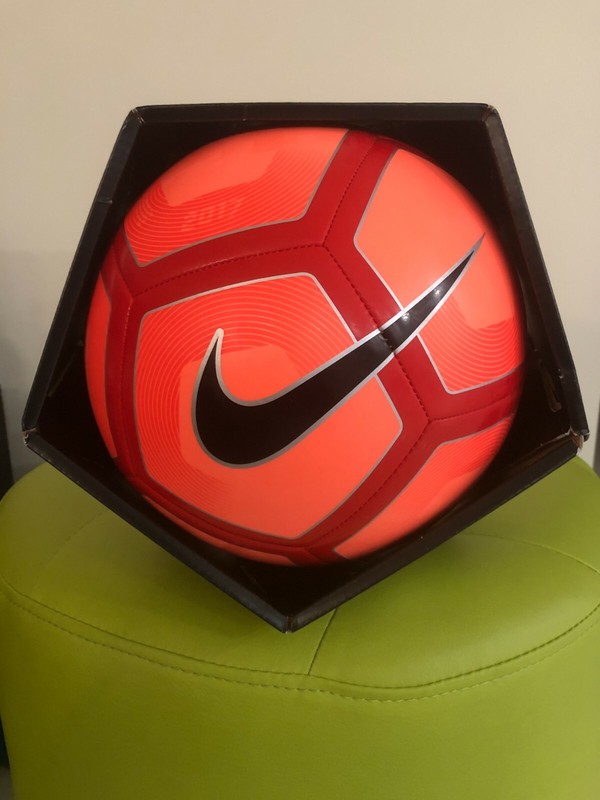 SOCCER BALL-NIKE PITCH-SIZE 5-REPLICA BALL-16-17-RED/ORANGE IN COLOR-NEW-IN BOX-