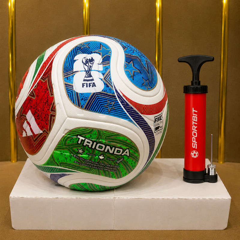 Adidas FIFA World Cup 2026 Trionda Soccer Ball + SPORTBIT Pump Bundle Size 5
