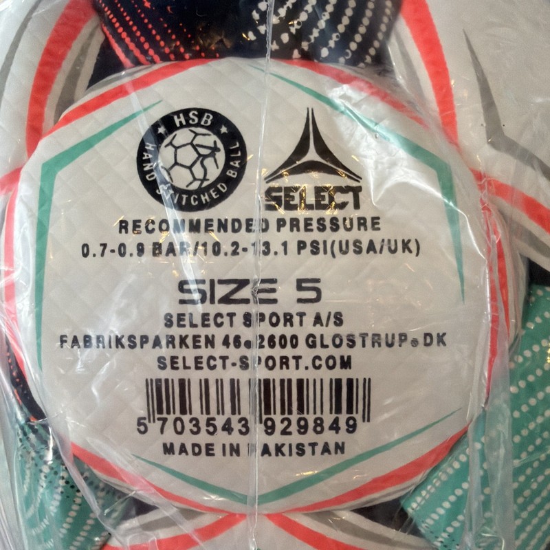 NEW Numero10 v25 Hand Stitched White/Teal/Coral Size 5 FIFA Certified gallery