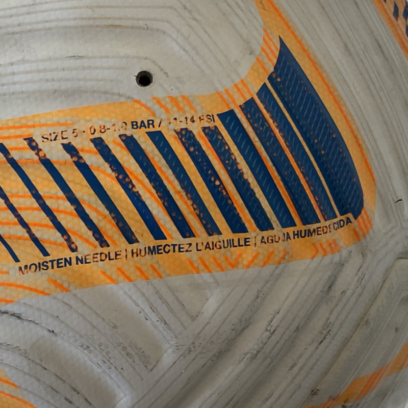 Size 5 Soccer Ball White with Blue and Orange Details for Soccer Sport/Activity