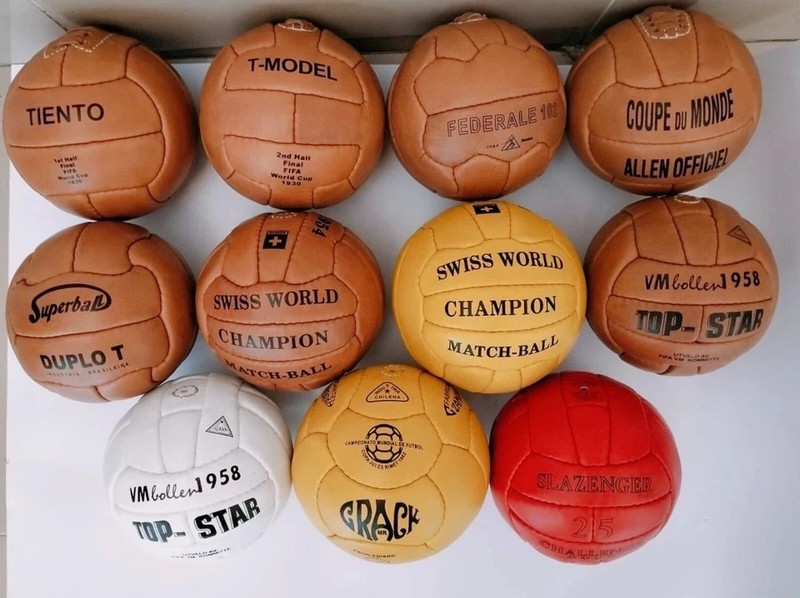 Historical Leather Mini Balls, FIFA World Cup 1930 to 1966 Soccer Ball size 1