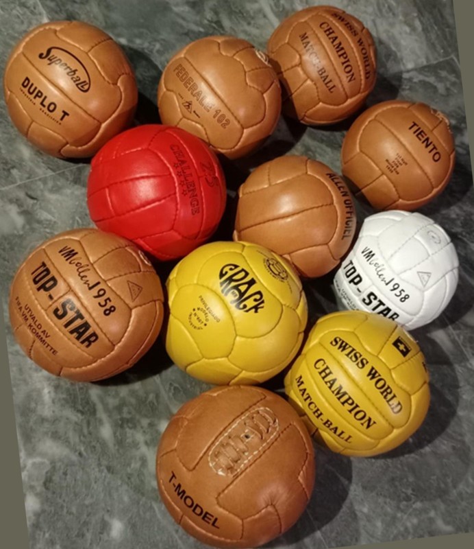 Historic Leather Mini Football Set 11 Pieces FIFA World Cups 1930 To 1966 Size 1 gallery