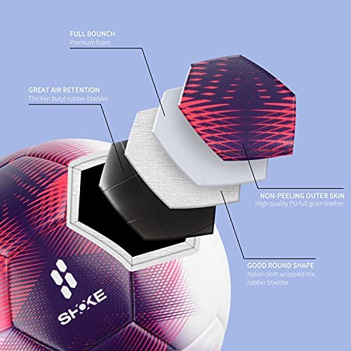 Soccer Ball Size 5 Official Size Single Ball Purple Red(Deflate Single Ball) gallery
