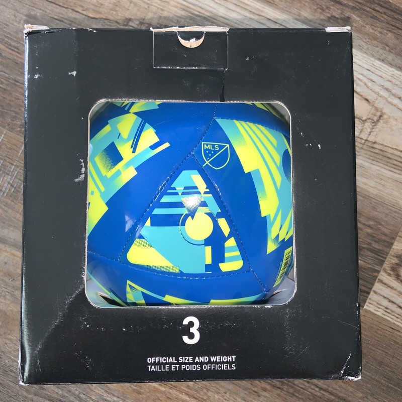 Adidas MLS Club Soccer Ball Size 3 BLUE/YELLOW NEW. Match Ball Replica