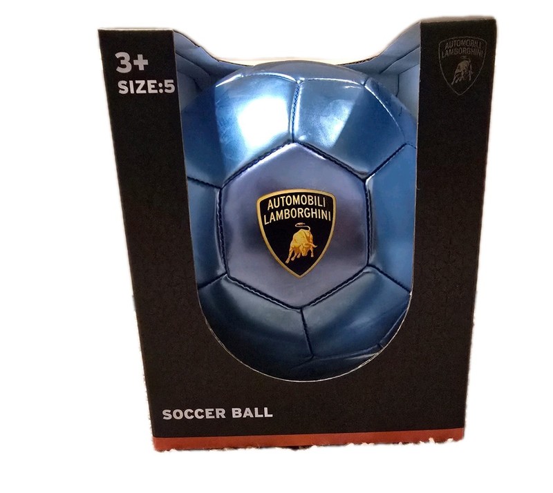 Automobili Lamborghini Blue Soccer Ball Size 5 Water Resistant PVC Rubber New