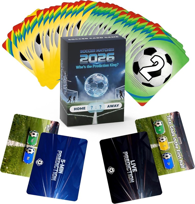World Cup 2026 Soccer Cards Party Games – 90 Card Set Live Match Prediction Card