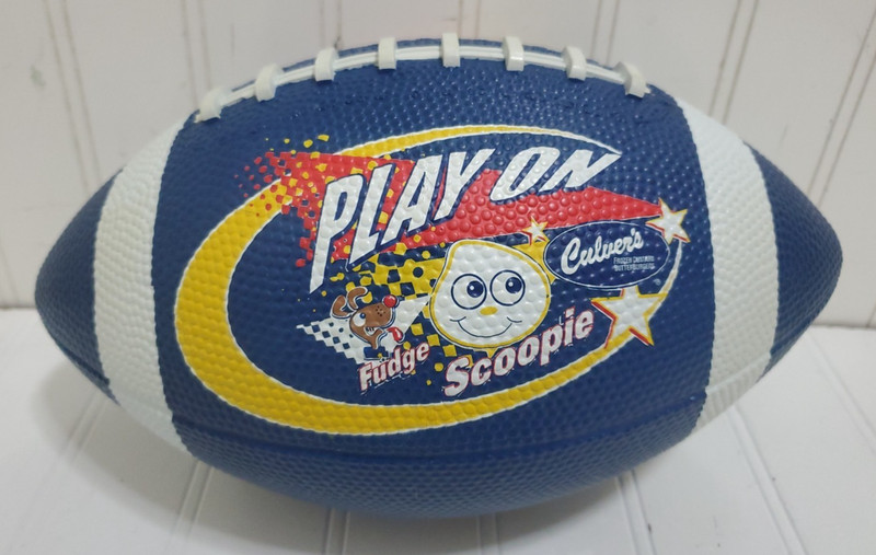 Culver’s Promo Sports Ball Team Fudge Scoopie Kids Toy Football Blue & White
