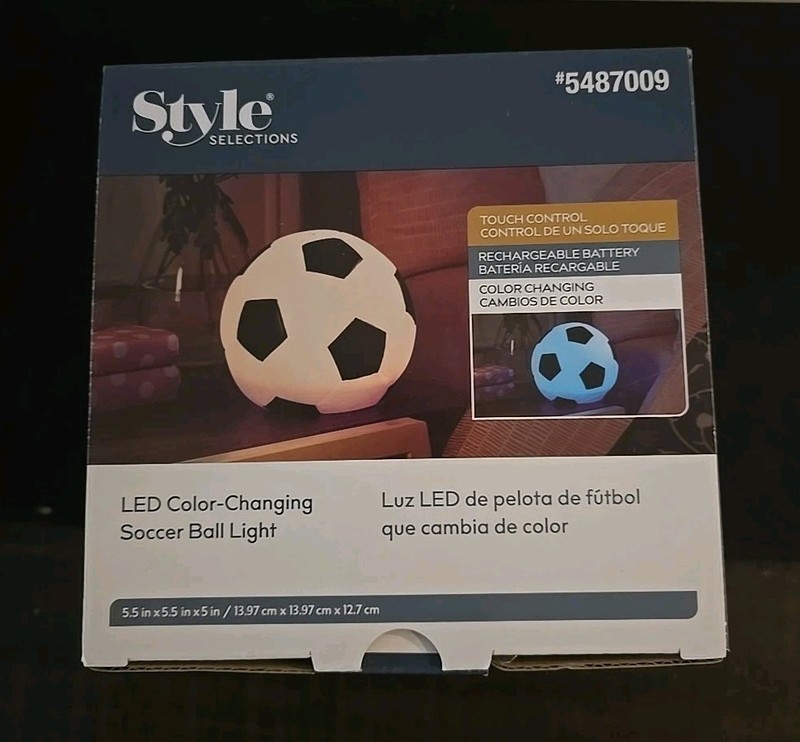 Style 5487009 LED Color Changing Soccer Ball Light