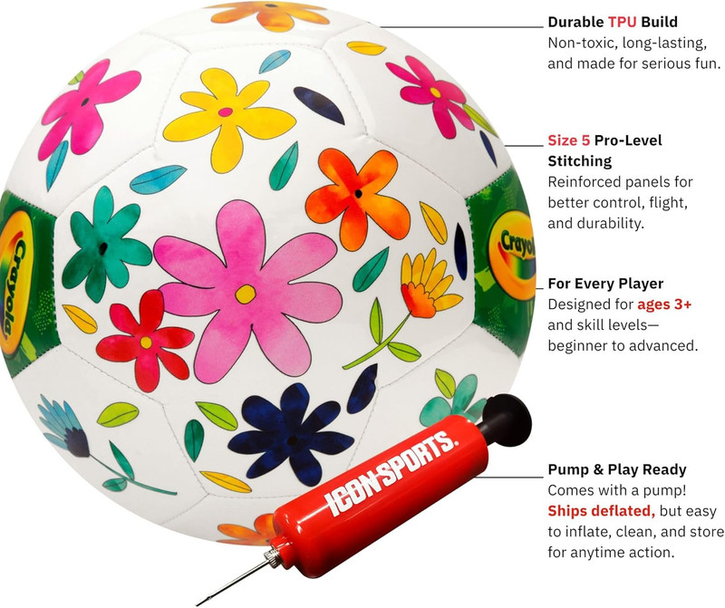 Official Soccer Ball - Unisex Kids - CRAY401BL Flower Size 5 gallery