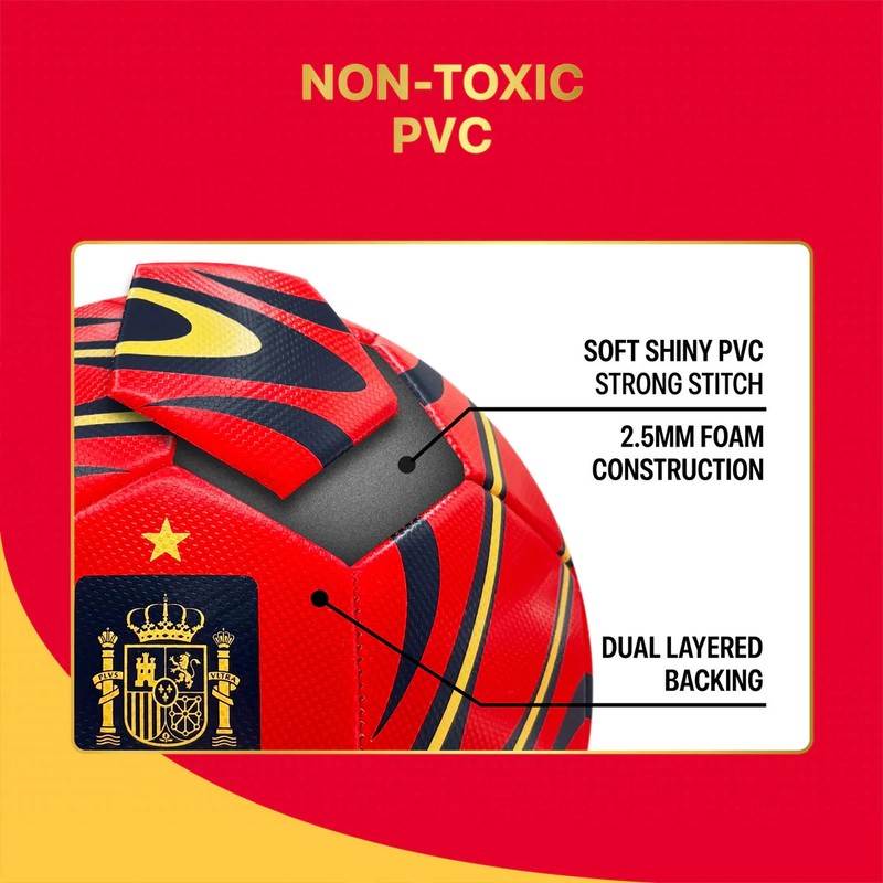 Spain Soccer Ball - Red - Size 5 gallery