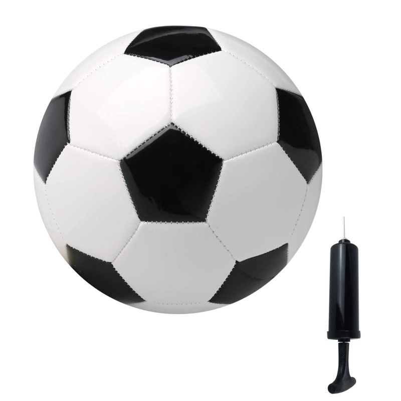 Spdtech Soccer Ball Size 4 Pump Needle Classic White Black Thicker Pu Tight