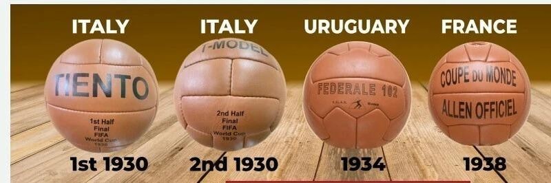Historical FIFA World Cup Leather Ball Set 1930–1938 Vintage Collection Size 5