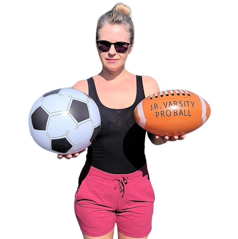 16" Sports Beach Ball Inflate Assortment (Football, Soccer Ball, Baseball... gallery