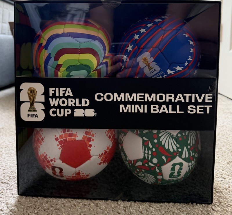 FIFA World Cup 2026 Commemorative Mini Ball Set 4 Pack Sz 1 Ball CAN MEX USA NEW