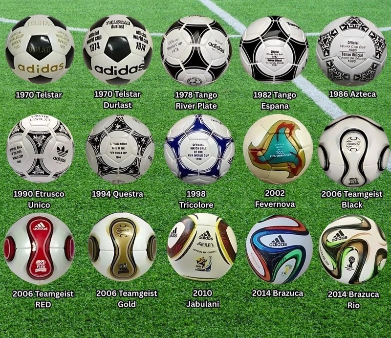 FIFA World Cup 1970–2014 Series Match Soccer Balls Collection Size 5 Set of 15 gallery