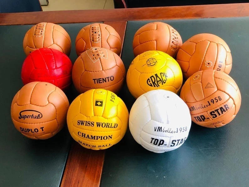 Mini Set 11 Pcs Historical FIFA World Cup Soccer Ball 1930-1966 Leather Size 1 gallery