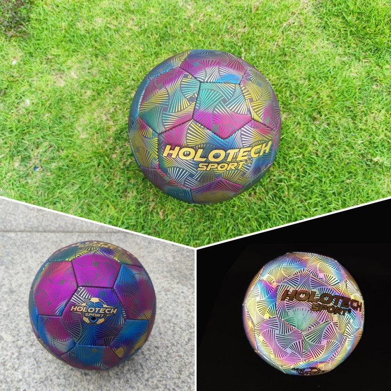WTOPSBO Soccer Ball Size 4, Holographic Glow Soccer Ball, Bright PU Leather S... gallery