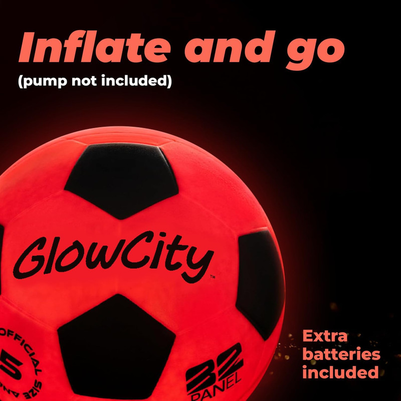 Glow in the Dark Soccer Ball - Sizes 3, 4, 5 for Kids, Teens & Adults - Light up gallery