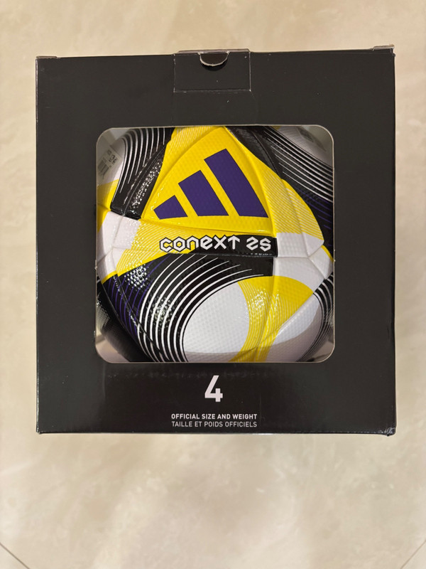SOCCER BALL-ADIDAS-SIZE 4-CONEXT 25-MATCH BALL REPLICA LEAGUE-YELLOW COLOR-NEW-