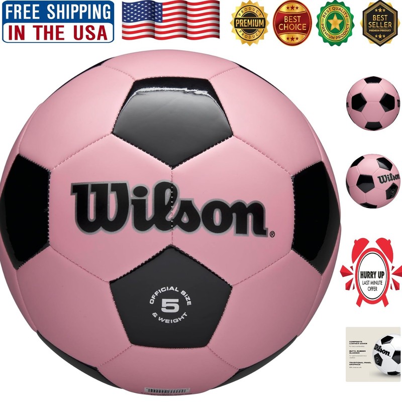 Machine-Sewn Size 5 Synthetic Leather Soccer Ball for Recreational Play – Unisex