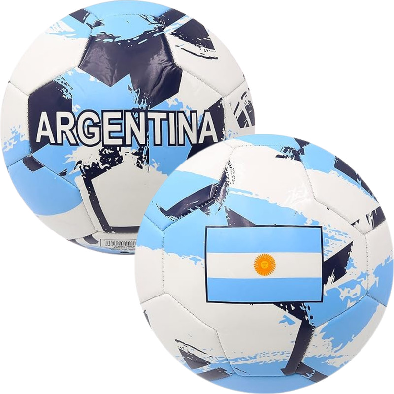 Icon Sports Argentina Soccer Ball Size 5 Blue White Flag Brushstroke PVC